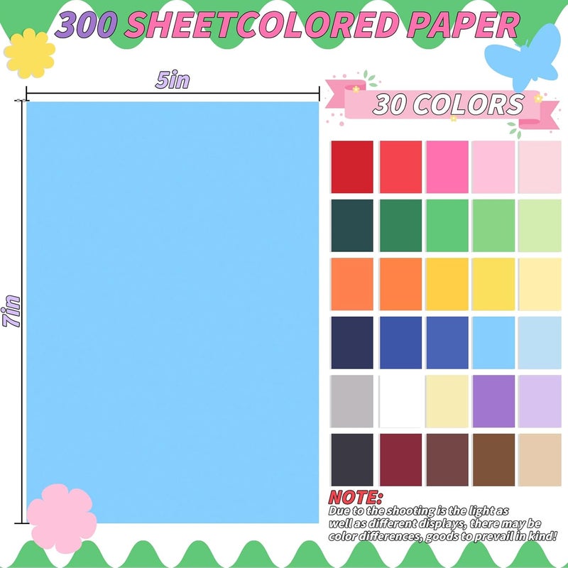 Oleitodh 5" x 7" Cardstock 30 Colors, 300 Pack Colorful Thick Paper Cardstock Blank Colored Cards Stock for Invitations, Greeting Cards Making, Postcards, Photos, 250GSM Thick Paper Colorful - Image 2